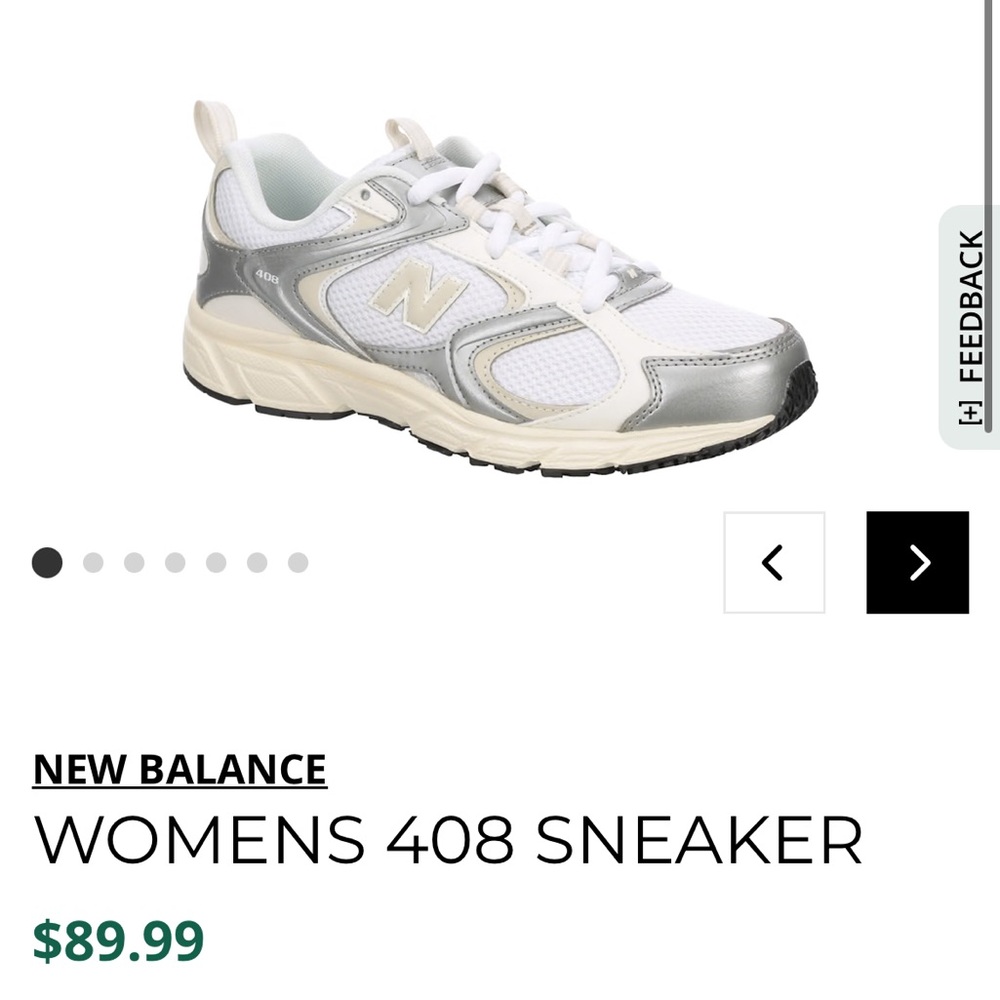 New Balance Women's 408 Sneaker - White and Silver